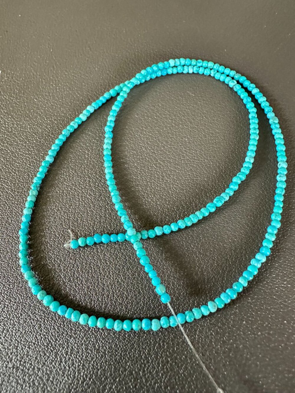 15.5” Strand of Tiny Turquoise stone Gemstone Beads - 1.5 - 2mm Seed bead size